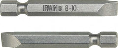 Irwin - 1.22mm Slotted Screwdriver Bit - 1/4" Hex Drive, 6" OAL - USA Tool & Supply