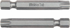 Irwin - T9 Torx Bit - 1/4" Hex Drive, 3-1/2" OAL - USA Tool & Supply