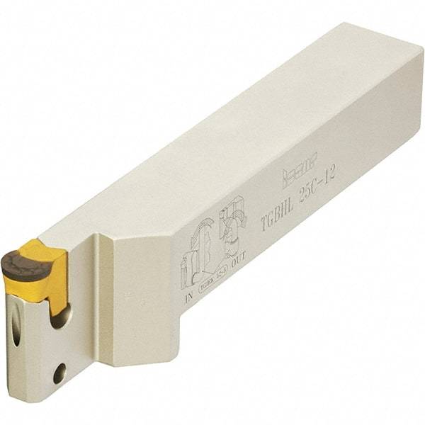 Iscar - External Thread, 0.472" Max Depth of Cut, 6.7" OAL, Right Hand Indexable Grooving Cutoff Toolholder - 1-1/4" Shank Height x 1-1/4" Shank Width, TAG.. Insert Style, TGBH Toolholder Style, Series Tang-Grip - USA Tool & Supply