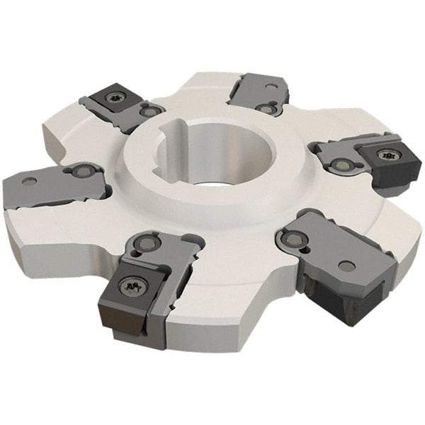 Iscar - Arbor Hole Connection, 0.315" Cutting Width, 1.2598" Depth of Cut, 125mm Cutter Diam, 1.5748" Hole Diam, 8 Tooth Indexable Slotting Cutter - SDN-CALN12 Toolholder, LNET 12-TN, LNET 12-TN-MM, LNET 12..-30X1-N Insert - USA Tool & Supply