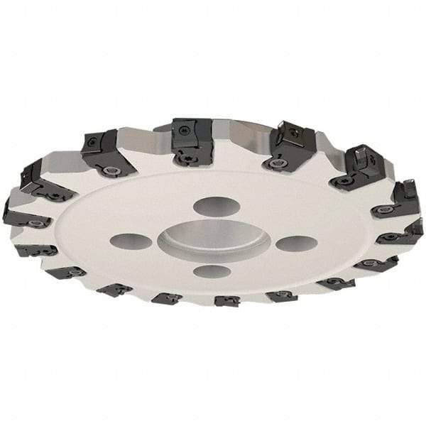 Iscar - Shell Mount B Connection, 0.5512" Cutting Width, 1-1/16" Depth of Cut, 100mm Cutter Diam, 1-1/16" Hole Diam, 6 Tooth Indexable Slotting Cutter - FDN-CALN11 Toolholder, LNHT 1106 PN-N HT, LNHT 1106 PN-R HT Insert - USA Tool & Supply
