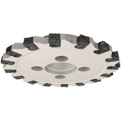 Iscar - Shell Mount B Connection, 0.5512" Cutting Width, 1-1/16" Depth of Cut, 100mm Cutter Diam, 1-1/16" Hole Diam, 6 Tooth Indexable Slotting Cutter - FDN-CALN11 Toolholder, LNHT 1106 PN-N HT, LNHT 1106 PN-R HT Insert - USA Tool & Supply
