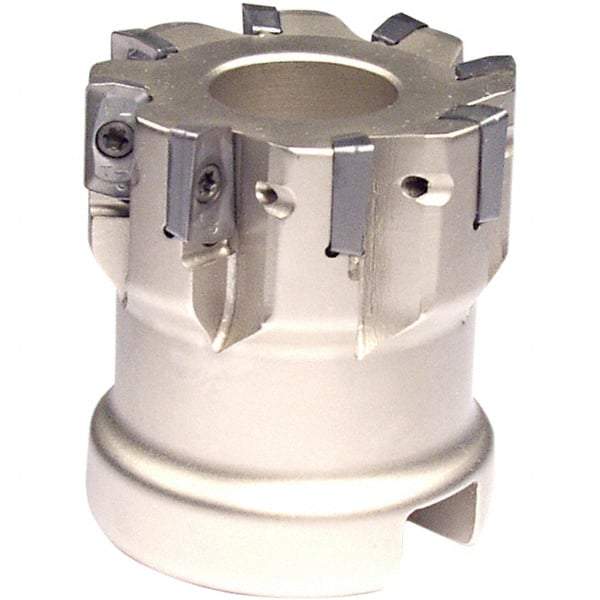 Iscar - 12 Inserts, 2-1/2" Cut Diam, 1" Arbor Diam, 0.303" Max Depth of Cut, Indexable Square-Shoulder Face Mill - 0° Lead Angle, 1-3/4" High, HP AN.. 07.. Insert Compatibility, Series Heliplus - USA Tool & Supply