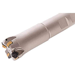 Iscar - 25mm Cut Diam, 0.039" Max Depth, 25mm Shank Diam, Weldon Shank Indexable High-Feed End Mill - Screw Holding Method, H600 WXCU 05 Insert, FF EWX-05 Toolholder, Through Coolant - USA Tool & Supply
