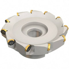 Iscar - 72.4mm Cut Diam, 22mm Arbor Hole, 4.6mm Max Depth of Cut, 50° Indexable Chamfer & Angle Face Mill - 5 Inserts, IQ845 SYHU 07.. Insert, Right Hand Cut, Through Coolant, Series DoveIQMill - USA Tool & Supply