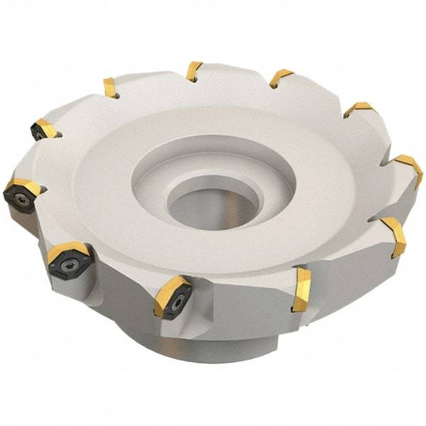 Iscar - 89.4mm Cut Diam, 27mm Arbor Hole, 4.6mm Max Depth of Cut, 50° Indexable Chamfer & Angle Face Mill - 8 Inserts, IQ845 SYHU 07.. Insert, Right Hand Cut, Through Coolant, Series DoveIQMill - USA Tool & Supply