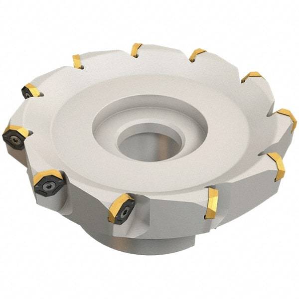 Iscar - 109.4mm Cut Diam, 32mm Arbor Hole, 4.6mm Max Depth of Cut, 50° Indexable Chamfer & Angle Face Mill - 10 Inserts, IQ845 SYHU 07.. Insert, Right Hand Cut, Through Coolant, Series DoveIQMill - USA Tool & Supply