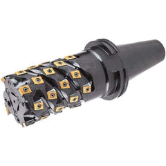 Iscar - 24 Inserts, 80mm Cut Diam, 32mm Arbor Diam, 70mm Max Depth of Cut, Indexable Square-Shoulder Face Mill - 0° Lead Angle, 95mm High, T490 LN.. Insert Compatibility, Through Coolant, Series Helitang - USA Tool & Supply