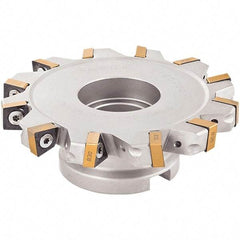 Iscar - Shell Mount B Connection, 0.56" Cutting Width, 1.06" Depth of Cut, 4" Cutter Diam, 1" Hole Diam, 10 Tooth Indexable Slotting Cutter - FDN-XN13 Toolholder, XNMU 13 Insert - USA Tool & Supply