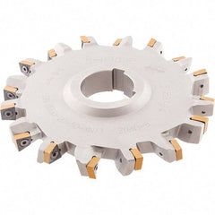 Iscar - Arbor Hole Connection, 3/4" Cutting Width, 2.425" Depth of Cut, 8" Cutter Diam, 2" Hole Diam, 8 Tooth Indexable Slotting Cutter - SDN-XN13 Toolholder, XNMU 13 Insert, Neutral Cutting Direction - USA Tool & Supply