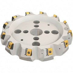 Iscar - 183.2mm Cut Diam, 40mm Arbor Hole, 19mm Max Depth of Cut, 65° Indexable Chamfer & Angle Face Mill - 7 Inserts, T465 LN.T 2212ZN.. Insert, Right Hand Cut, Series Helitang - USA Tool & Supply