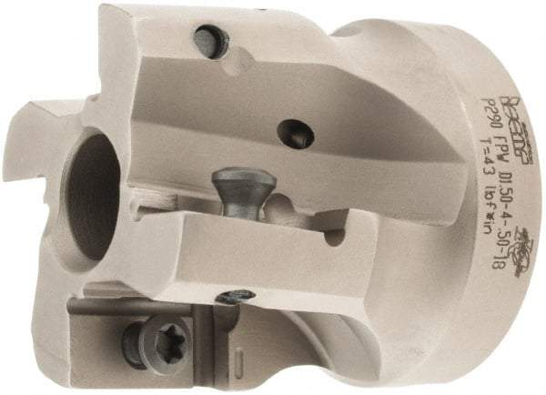 Iscar - 4 Inserts, 1-1/2" Cut Diam, 1/2" Arbor Diam, 0.708" Max Depth of Cut, Indexable Square-Shoulder Face Mill - 0° Lead Angle, 1.57" High, P290 AC.T 1806.. Insert Compatibility, Through Coolant, Series MillShred - USA Tool & Supply