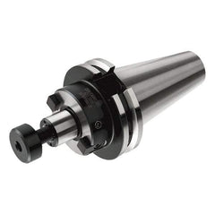 Iscar - CAT50 Taper Shank 1" Pilot Diam Shell Mill Holder - 4" Flange to Nose End Projection, 2.165" Nose Diam, Through-Spindle & DIN Flange Coolant - Exact Industrial Supply