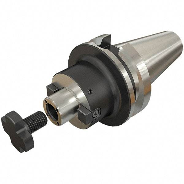 Iscar - BT50 Taper Shank 32mm Pilot Diam Shell Mill Holder - 100mm Flange to Nose End Projection, 66mm Nose Diam, Through-Spindle & DIN Flange Coolant - Exact Industrial Supply