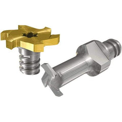 Iscar - MM TS-N Grade IC908 Carbide T-Slot Milling Tip Insert - TiAlN Finish, 4 Flutes, 7.7mm Cutting Diam, 1.19mm Depth of Cut, 14.99mm Extension, 0.008" Cnr Rad - USA Tool & Supply