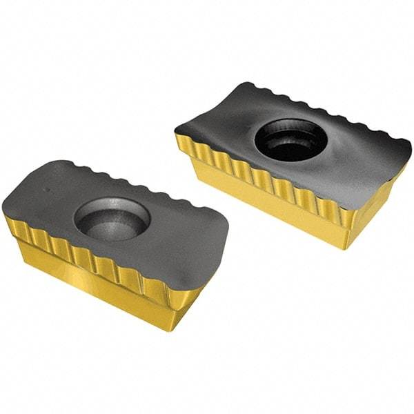 Iscar - FIN LNAT1607 R Grade IC830 Carbide Milling Insert - TiAlN/AlTiN/TiN Finish, 9.5mm Thick, 0.3mm Corner Radius - USA Tool & Supply
