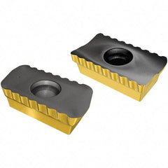 Iscar - FIN LNAT1607 R Grade IC830 Carbide Milling Insert - TiAlN/AlTiN/TiN Finish, 9.5mm Thick, 0.3mm Corner Radius - USA Tool & Supply
