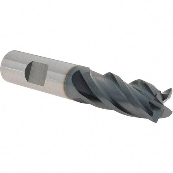 Iscar - 5/8", 4 Flute, Single End, Solid Carbide, 0.03" Corner Radius End Mill - 3-1/2" OAL, Right Hand Flute, 1-1/4" LOC, Right Hand Cut - USA Tool & Supply