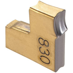 Iscar - TAG2 LF IC830 Grade, 0.079" Cutting Width, Carbide Cutoff Insert - Neutral Lead Angle, 0.008" Cnr Rad, AlTiN/TiN Coated, Single End - USA Tool & Supply