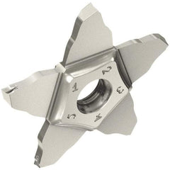 Iscar - 34L200PENTA J Grade IC908, 2.01mm Cutting Width Carbide Grooving Insert - Left Hand, 0.1mm Corner Radius, TiAlN Finish - USA Tool & Supply