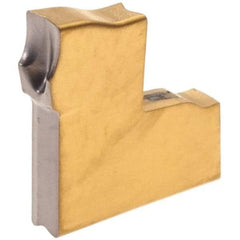 Iscar - TAG1.6 J IC830 Grade, 0.063" Cutting Width, Carbide Cutoff Insert - Neutral Lead Angle, 0.006" Cnr Rad, AlTiN/TiN Coated, Single End - USA Tool & Supply