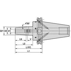 Kennametal - 32mm Hole Diam, CVKV50 Taper Shank Shrink Fit Tool Holder & Adapter - 101.6mm Projection, 44mm Nose Diam, 51mm Clamping Depth, 15,000 RPM, Through Coolant - Exact Industrial Supply