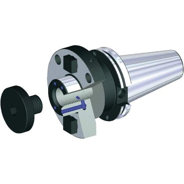 Kennametal - CVKV40 Taper Shank 1" Pilot Diam Shell Mill Holder - 6" Flange to Nose End Projection, 2.19" Nose Diam, 1/2-20 Lock Screw, Through-Spindle & DIN Flange Coolant - Exact Industrial Supply