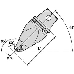 Kennametal - Right Hand Cut, Size KM63, WN.. Insert Compatiblity, Modular Turning & Profiling Cutting Unit Head - 115mm Head Length, Through Coolant, Series M-Clamping - USA Tool & Supply