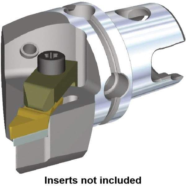 Kennametal - V.GR.. Insert, 50mm Head Length, Modular Grooving Cutting Unit Head - Left Hand Cut, System Size KM40, Through Coolant, Series Top Notch - USA Tool & Supply