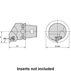 Kennametal - Insert Style LT 22NR, 50mm Head Length, Right Hand Cut, Internal Modular Threading Cutting Unit Head - System Size KM50TS, 35mm Center to Cutting Edge, Series LT Threading - USA Tool & Supply