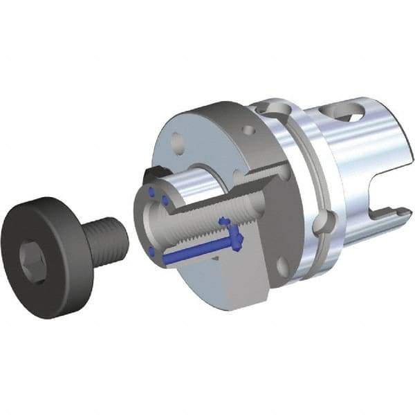 Kennametal - KM80ATC Modular Connection 1-1/4" Pilot Diam Shell Mill Holder - 3.937" Flange to Nose End Projection, 2.88" Nose Diam, 5/8-18 Lock Screw, Through-Spindle Coolant - Exact Industrial Supply