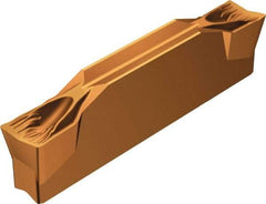 Sandvik Coromant - L123x2G CF 1125 Grade, 0.1181" Cutting Width, Carbide Cutoff Insert - 0° Left Hand Lead Angle, 0.0059" Cnr Rad, TiAlN Coated - USA Tool & Supply