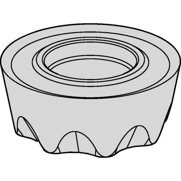 Kennametal - RPET1605M0 GE Grade KC725M Carbide Milling Insert - TiN/TiCN/TiN Finish, 0.2189" Thick, 16mm Inscribed Circle - USA Tool & Supply