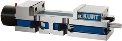 Kurt - 4" Jaw Width, 6" Jaw Opening Capacity, Horizontal Stationary Machine Vise - Hydraulic Operation, 7,800 Lb Capacity, 1 Station, 14.16" Long x 3.4900" High x 1-15/64" Deep, 1.235" Jaw Height, Ductile Iron - USA Tool & Supply