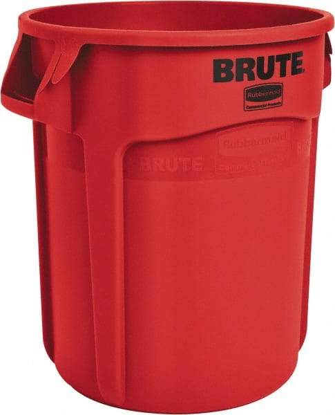 Rubbermaid - 20 Gal Red Round Trash Can - Polyethylene, 22.88" High - USA Tool & Supply