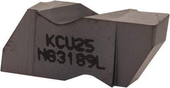 Kennametal - 3189NG Grade KCU25, 4.8mm Cutting Width Carbide Grooving Insert - 3.81mm Max Depth of Cut, Left Hand, 0.57mm Corner Radius, AlTiN Finish - USA Tool & Supply