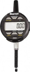 Starrett - 25mm Max Measurement, 0.01mm Graduation, Electronic Drop Indicator - Accurate to 0.03mm, Metric System, LCD Display - USA Tool & Supply
