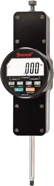 Starrett - 2" Max Measurement, 0.0001, 0.0005 & 0.001" Graduation, Electronic Drop Indicator - Accurate to 0.0002", Inch & Metric System, LCD Display - USA Tool & Supply