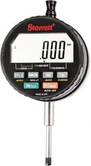 Starrett - 1" Max Measurement, 0.00005, 0.0001, 0.0005 & 0.001" Graduation, Electronic Drop Indicator - Accurate to 0.0001", Inch & Metric System, LCD Display - USA Tool & Supply