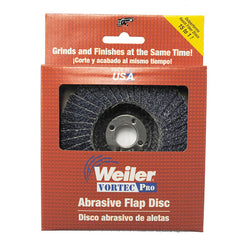 ‎4-1/2″ Vortec Pro Abrasive Flap Disc, Phenolic Backing, 36Z, 7/8″ Arbor Hole, Retail Pack - USA Tool & Supply
