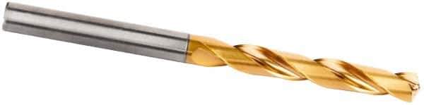 Kennametal - 15mm 135° Spiral Flute Solid Carbide Screw Machine Drill Bit - Multilayer TiCN Finish, Right Hand Cut, 65mm Flute Length, 115mm OAL, Standard Point, Straight Shank, Through Coolant - USA Tool & Supply