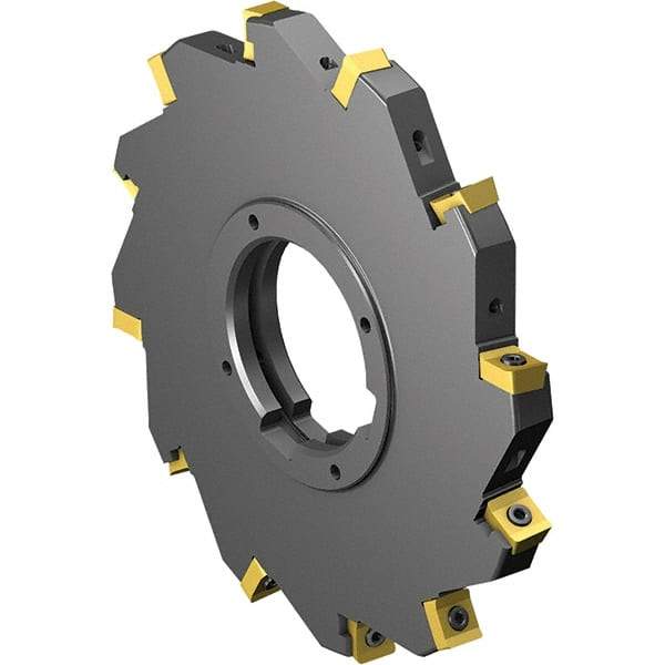 Sandvik Coromant - 0.3937" Cutting Width, 1.3386" Depth of Cut, 1.5748" Hole Diam, 12 Tooth Indexable Slotting Cutter - Neutral Cutting Direction - USA Tool & Supply