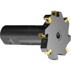 Sandvik Coromant - 3/8" Cutting Width, 0.583" Depth of Cut, 2" Cutter Diam, 1" Hole Diam, 6 Tooth Indexable Slotting Cutter - Right Hand Cutting Direction - USA Tool & Supply