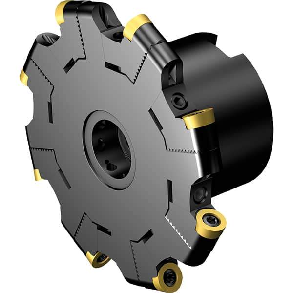 Sandvik Coromant - 0.3937" Cutting Width, 1.6535" Depth of Cut, 1.5748" Hole Diam, 12 Tooth Indexable Slotting Cutter - Right Hand Cutting Direction - USA Tool & Supply