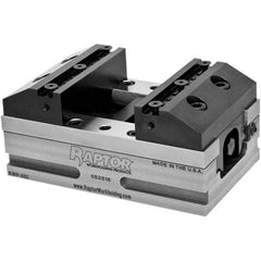 Raptor Workholding - 4" Jaw Width, 2" Throat Depth, Manual Precision Self Centering Vise - 3.937" OAW x 6.94" OAL x 2.971" OAH - USA Tool & Supply