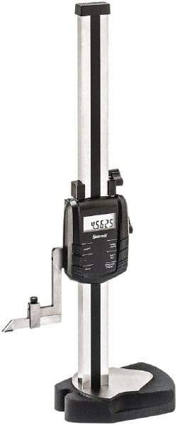 Starrett - 12" Electronic Height Gage - 0.0005" Resolution, Accurate to .0001", LCD Display, RS-232 Data Output - USA Tool & Supply