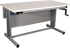 Proline - 72 Wide x 30" Deep x 42" High, Plastic Laminate Workbench - Bull Nose Edge, Adjustable Height Legs, Gray - USA Tool & Supply