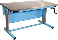 Proline - 60 Wide x 30" Deep x 42" High, Stainless Steel Workbench - Adjustable Height Legs, Blue - USA Tool & Supply