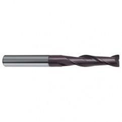 3/8 Dia. x 3 Overall Length 2-Flute Square End Solid Carbide SE End Mill-Round Shank-Center Cut-Firex - USA Tool & Supply