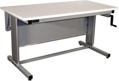 Proline - 60 Wide x 30" Deep x 42" High, Static Dissipative Workbench - Bull Nose Edge, Adjustable Height Legs, Gray - USA Tool & Supply